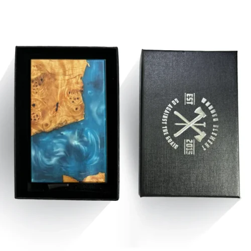 Wood & Resin Wallets - Light Blue
