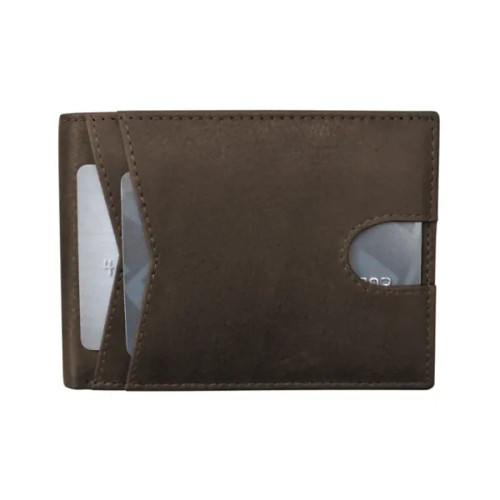Men's Premium Leather Front Pocket Bifold - Brown