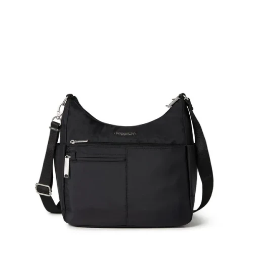 Baggallini Securtex Anti-Theft Free Time Crossbody Bag in B0001 Black - Image 1