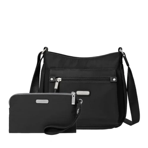 Uptown Bagg With RFID Phone Wristlet - B0001 BLACK