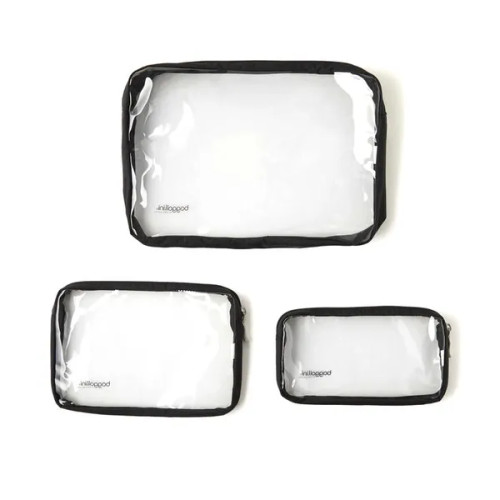 Clear Travel Pouches - Black