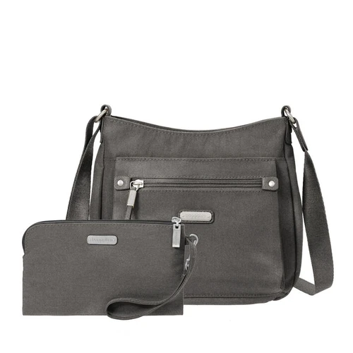 Uptown Bagg With RFID Phone Wristlet - B0865 STERLING SHIMMER