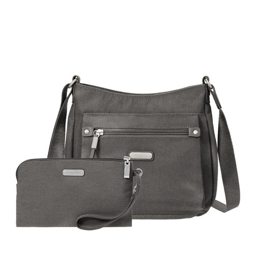 Uptown Bagg With RFID Phone Wristlet - B0865 STERLING SHIMMER
