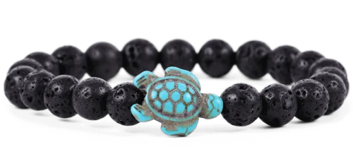 Turtle - Journey Bracelet - Lava Stone