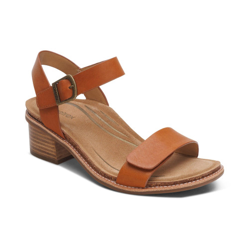 Women's Mae Adjustable Quarter Strap Heel - Cognac