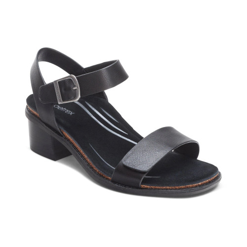 Women's Mae Adjustable Quarter Strap Heel - Black