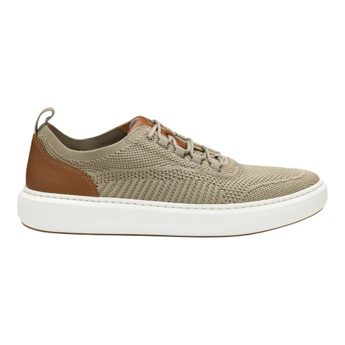 Johnston Murphy Mens Anders Knit U-Throat in Taupe Knit - Image 1