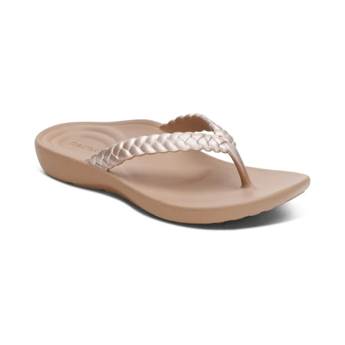 Women's Vicki Braided Thong Sandal - Champagne Gloss