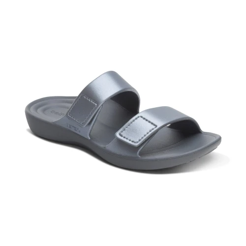 Women's Kaia Two Band Slide - Pewter