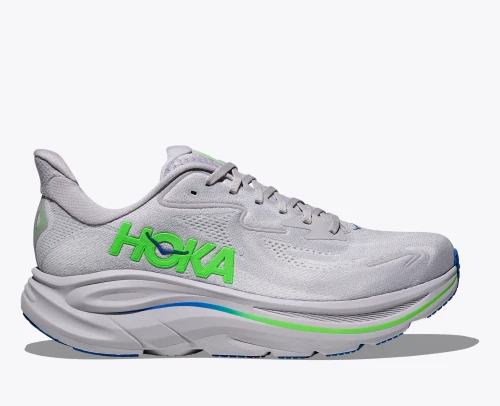 Men's Clifton 10 - Ash Grey / Neon Green