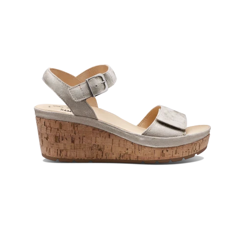 Women's Portola Two Strap Wedge - Champagne Suede