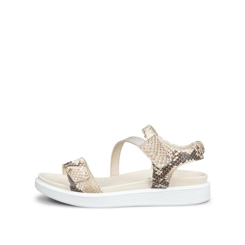 Women's Soft Sandal 3-Strap - Python/Pure Cashmere Metallic