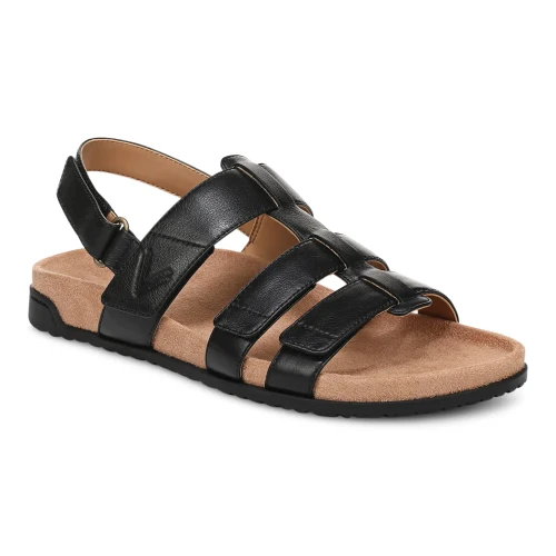 Women's Eureka Strappy Sandal - Black Leather