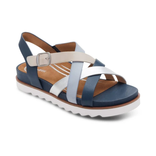 Women's Carmen Cross Band Adjustable Sandal - Navy Multi