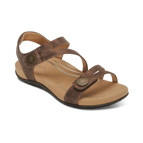 Women's Jess Adjustable Quarter Strap Sandal - Bronze