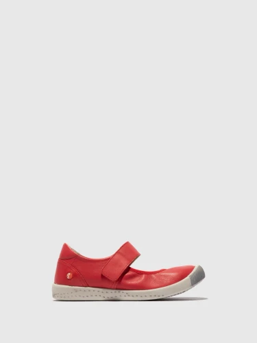 Women's Velcro Ballerinas - Red