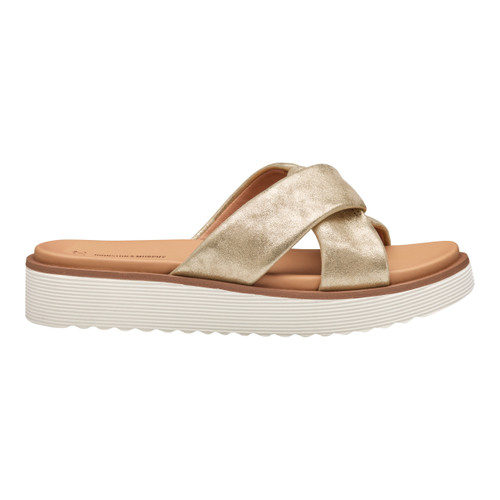 Women's Mitzi Knotted Slide - Champagne Italian Metallic Kid Suede