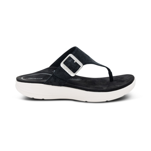 Women's Donna Adjustable Thong Sandal - Black