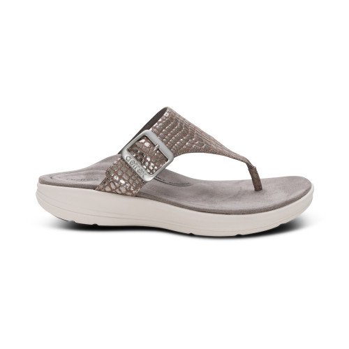 Women's Donna Adjustable Thong Sandal - Pewter Metallic