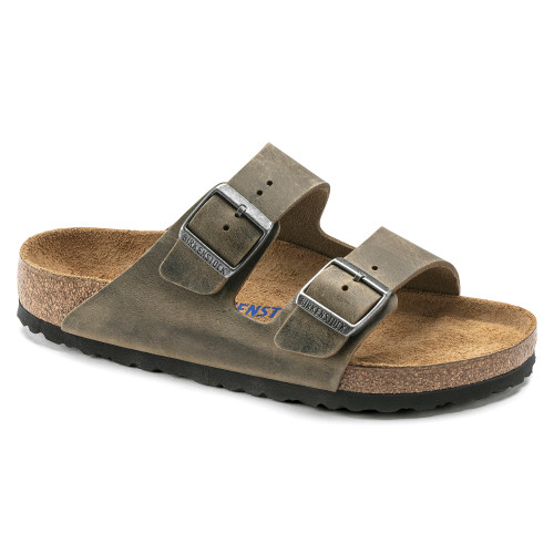 Birkenstock Mens Arizona Soft Footbed in OILED LEATHER FADED KHAKI - Image 1