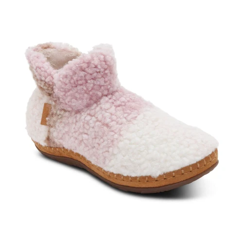 Aetrex Womens Malina Arch Support Slipper in Pink Plaid - Image 1