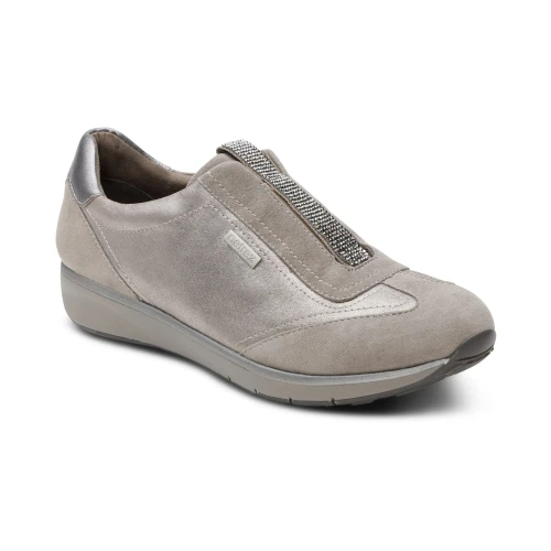 Aetrex Womens Megan Arch Support Sneaker in Pewter - Image 1