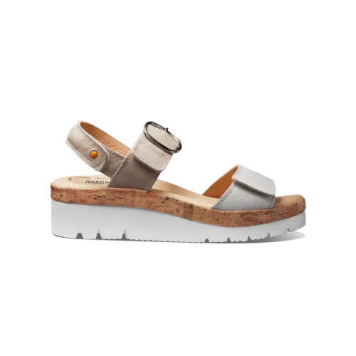 Women's Portola Two Strap Sandal - Two Tone White Leather