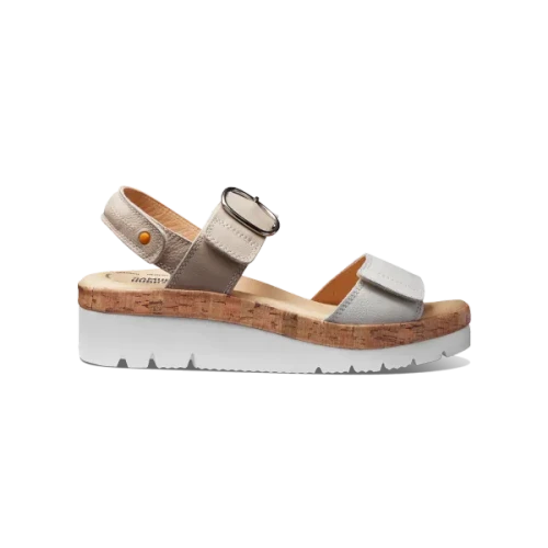 Women's Portola Two Strap Sandal - Two Tone White Leather