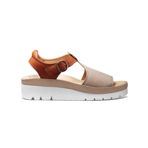 Women's Portola T Strap - Taupe Nubuck / Tan Leather
