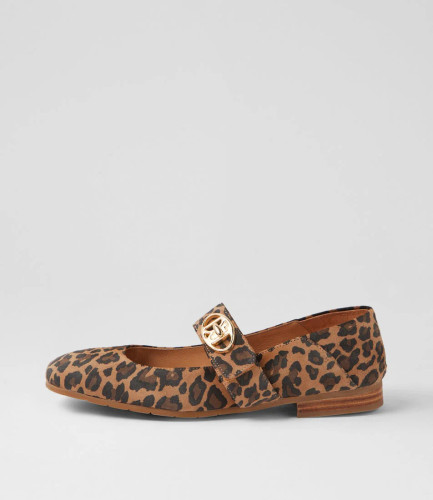 Women's Pelisk - Camel Leopard Suede