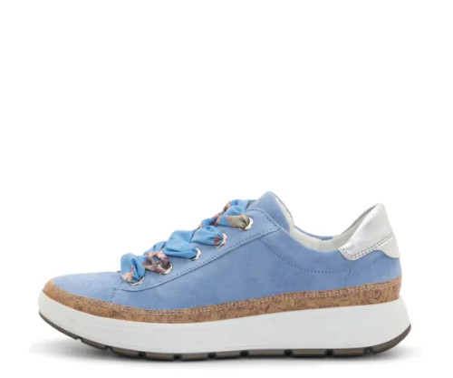 Women's Rem: Kork Wrap Sneaker - Blue Suede/Kork/Silver Metallic