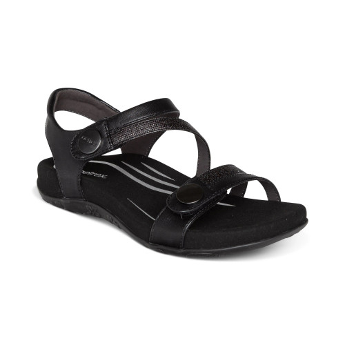Women's Jess Adjustable Quarter Strap Sandal - Black