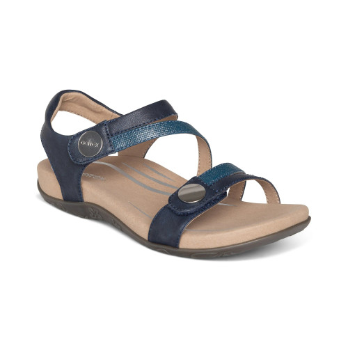 Women's Jess Adjustable Quarter Strap Sandal - Navy