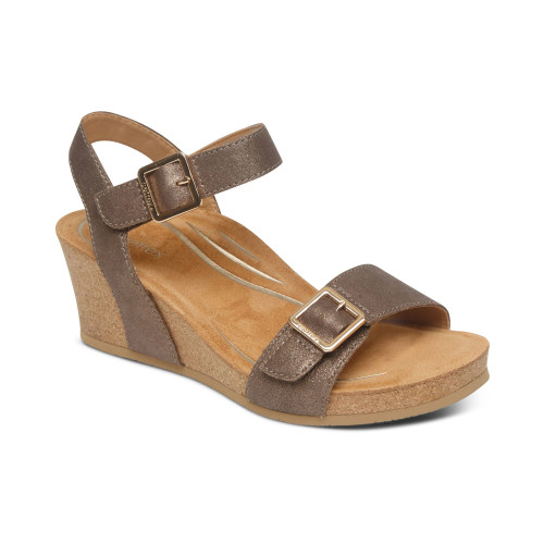 Women's Lexa Quarter Strap Wedge - Bronze