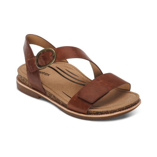 Women's Tamara Asymmetrical Quarter Strap Sandal - Walnut