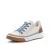 Women's Rio: Inside Zip Sneaker - Cream Calf Leather/Blue Suede