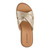 Johnston Murphy Womens Mitzi Knotted Slide in Champagne Italian Metallic Kid Suede - Image 4