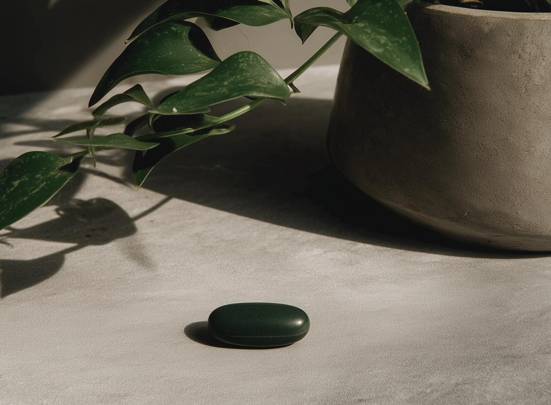 Pivit capsule on a minimal surface with plant