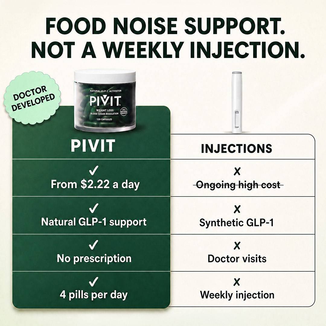 Comparing Pivit to GLP-1 injections for weight loss