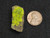 Autunite on Matrix Mini-Cabinet Specimen under indoor light size comparison to copper penny top view