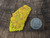 8.7 Gram Autunite Crystal Formation under outdoor light size comparison to steel penny bottom view