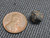 Uraninite  - Deer Park Mine,  North Carolina, USA - 2.6 Grams - size comparison - front