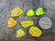 7 Piece Autunite Lot  ~ Fluorescent Uranium Ore
