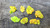 7 Piece Autunite Lot under outdoor light demonstrating daytime fluorescence