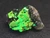 green autunite on black quartz matrix under 365nm UV light