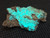 Super bright blue Andersonite with Schröckingerite, on sandstone matrix under 365nm UV light
