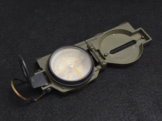 Super-Hot Waltham Lensatic Compass under indoor light