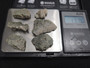 Trinitite lot 17 Grams, 6 Pieces on scale - 17.36 Grams