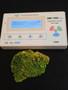 40-gram lamellar autunite crystal-under indoor light measured by the GQ-GMC 300e+