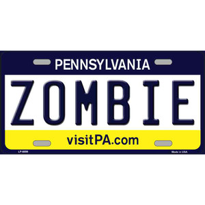 Zombie Pennsylvania State Novelty Wholesale Metal License Plate